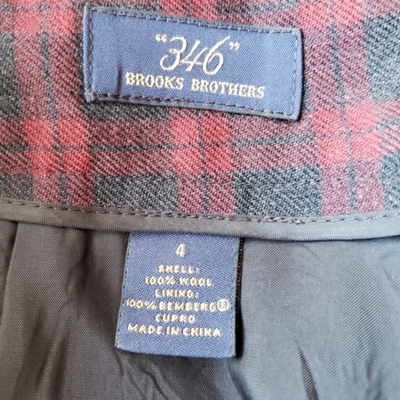 SALE Brooks Brothers "346" Pleated Check Skirt 4 - Picture 6 of 6